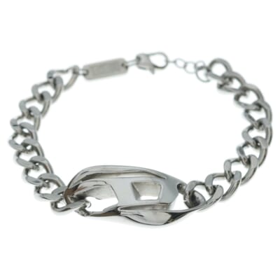 Dロゴ ステンレスチェーンブレスレット シルバー DX1413 Bランク