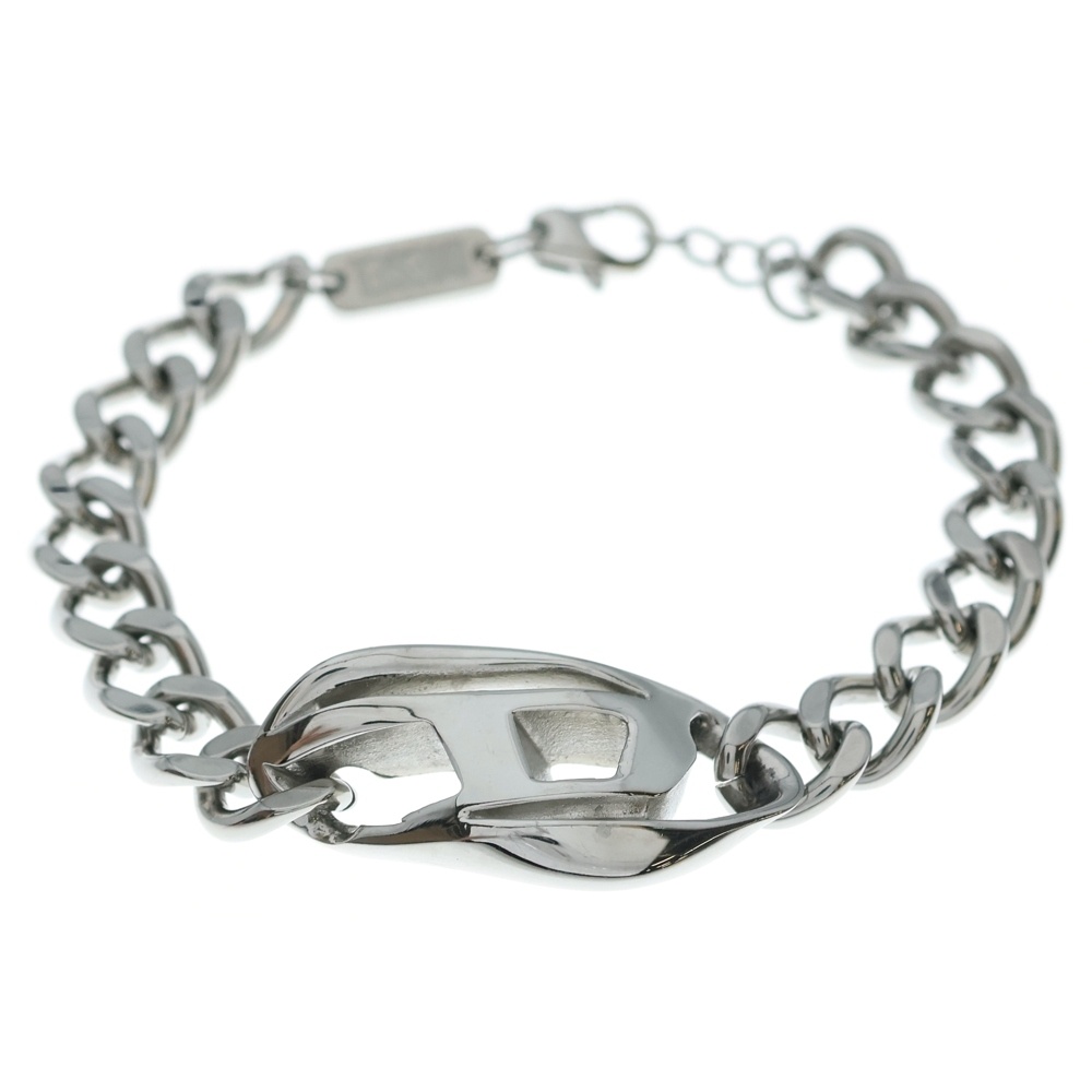 Dロゴ ステンレスチェーンブレスレット シルバー DX1413 Bランク