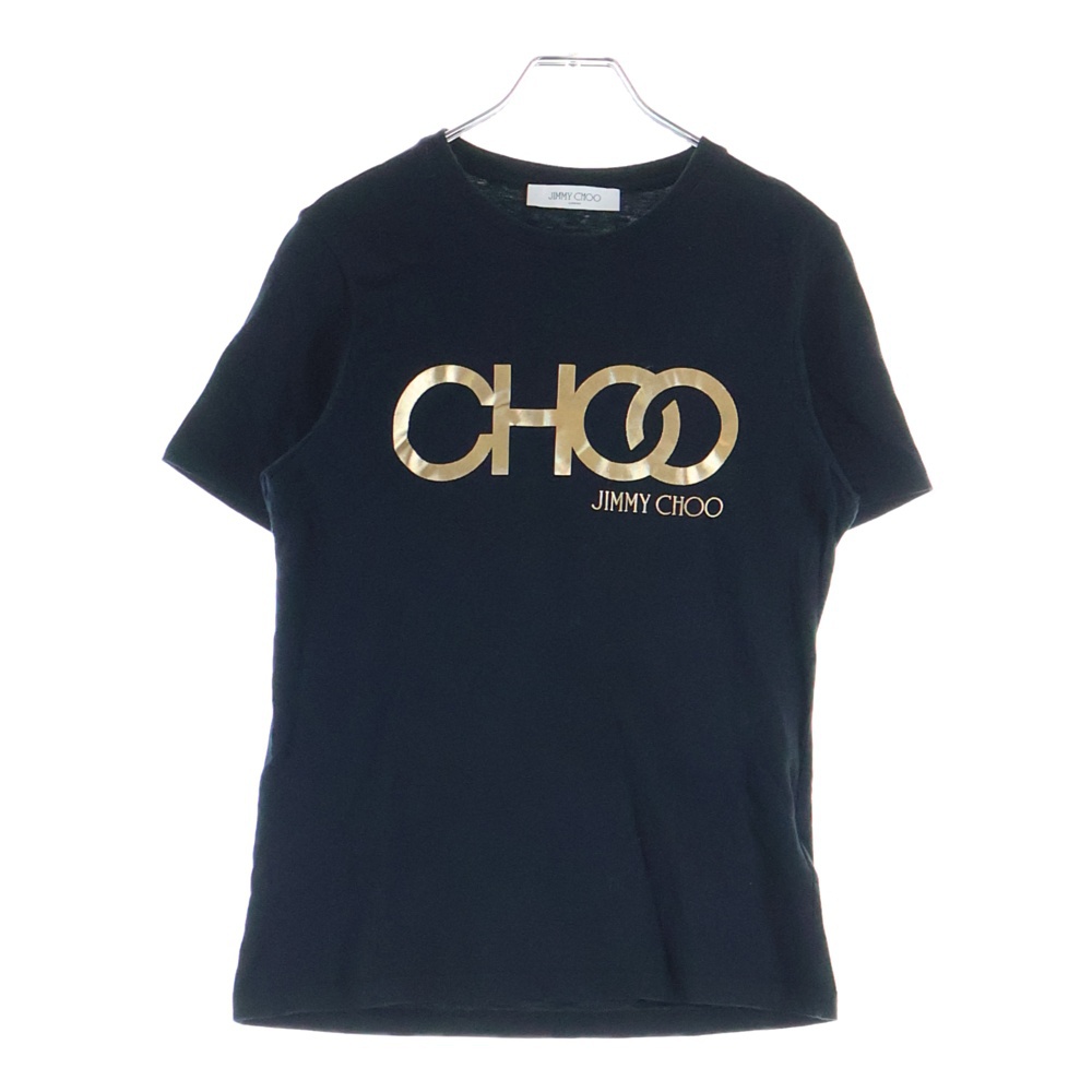 フロントロゴプリント クルーネック半袖Tシャツカットソー ブラック レディース J000131625 Bランク
