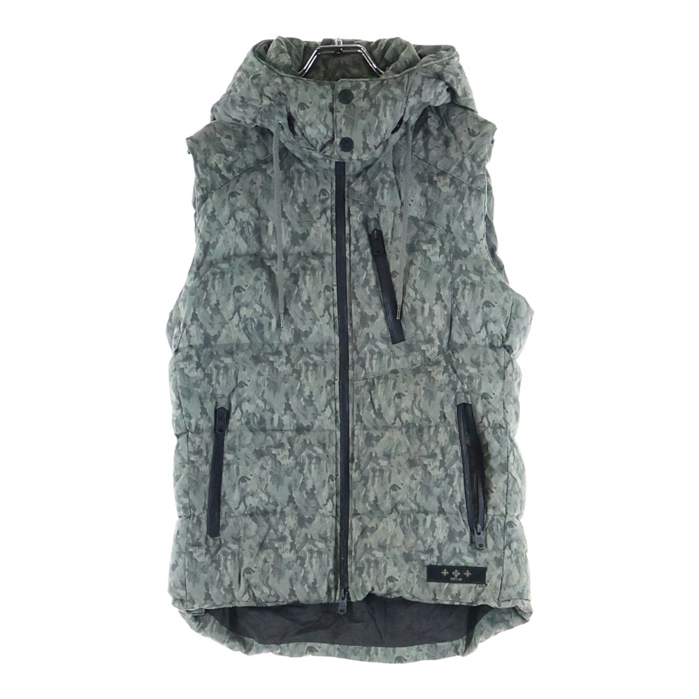 CESANO MTA16A4389 裾ロゴ刺繍 ジップアップダウンベスト グレー Bランク