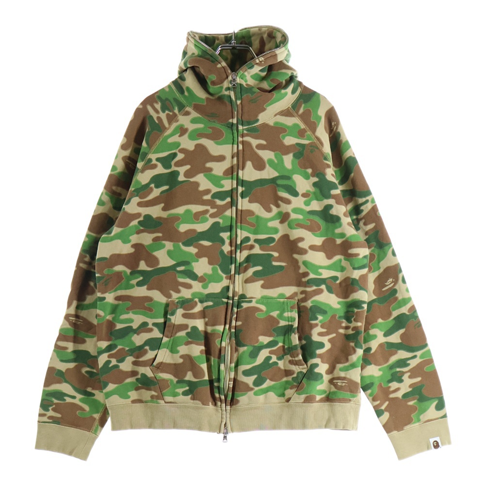 Puzzle Camo Zip Hoodie パズルカモ ジップアップパーカー グリーン/ブラウン Bランク