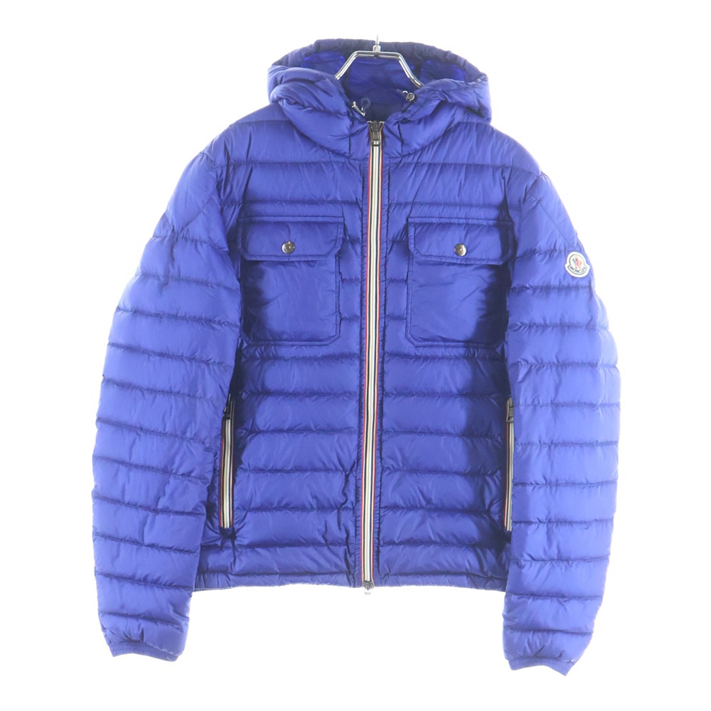 16AW DOURET GIUBBOTTO トリコロール 袖ロゴワッペン ダブルジップフードダウンジャケット ブルー B10914130699 53279 Bランク