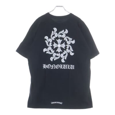 Honolulu CH PLS TEE ホノルル限定 CHプラスプリントTシャツ ロゴプリントクルーネック半袖Tシャツ ブラック Aランク