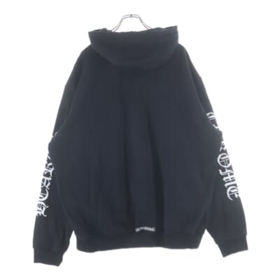 SWTSHRT PLVR アームロゴプリントプルオーバーパーカー ブラック Aランク