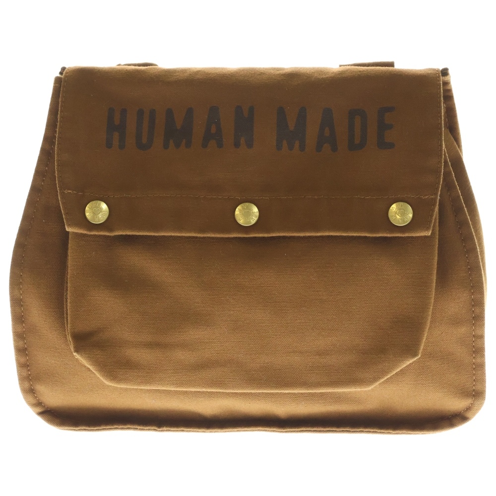 24AW Game Bag ゲームバッグ ロゴプリント キャンバスショルダーバッグ ブラウン HM28GD023 Aランク