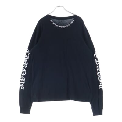 CH LS NECK LOGO ネックロゴプリント 袖ロゴ 長袖Tシャツ ロングスリーブカットソー ブラック Bランク