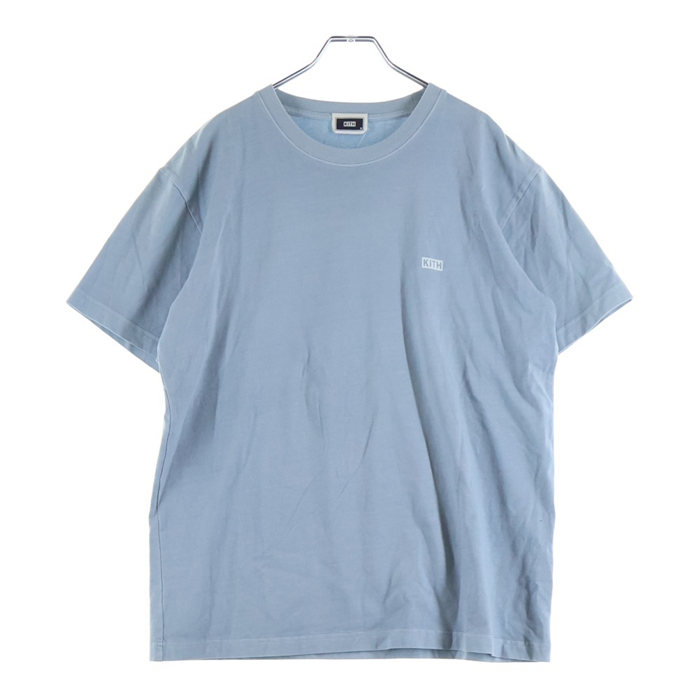 LAX Tee フロッキーロゴプリント 半袖Tシャツ クルーネックカットソー ブルー Bランク