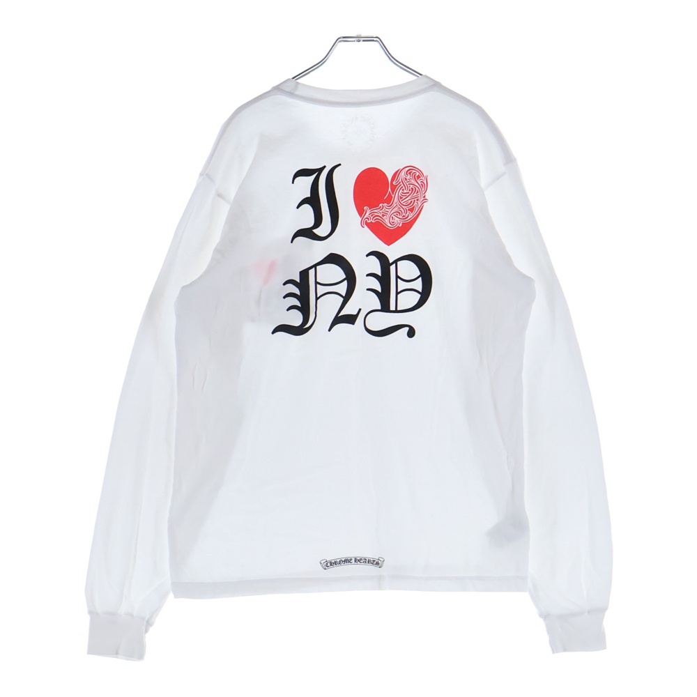 I LOVE NY L/S TEE 両面プリント クルーネック長袖Tシャツ ロングスリーブカットソー ホワイト Bランク