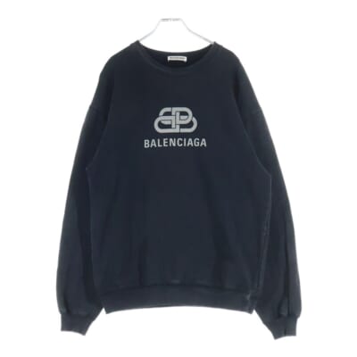 BB インターロッキング フロントプリント クルーネック 長袖Tシャツ ブラック 578132 TGV74 Bランク