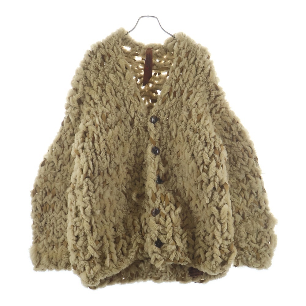 MOUTON CARDIGAN CHARLIE ムートン カーディガン ベージュ Sランク