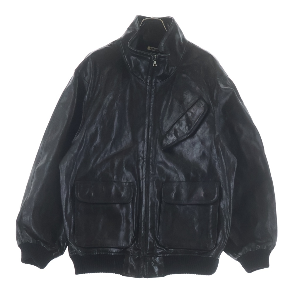 25AW LAMB LEATHER ZIP BLOUSON A25AB01WX ラムレザー ブルゾンジャケット ブラック Aランク