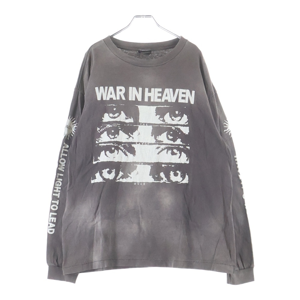 21AW EYES WIH L/S TEE アイズプリント クルーネック 長袖Tシャツ カットソー グレー SM-A21-0000-024 Bランク