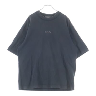 ミニロゴプリント半袖Tシャツ クルーネックカットソー ブラック FN-MN-TSHI000353 Bランク