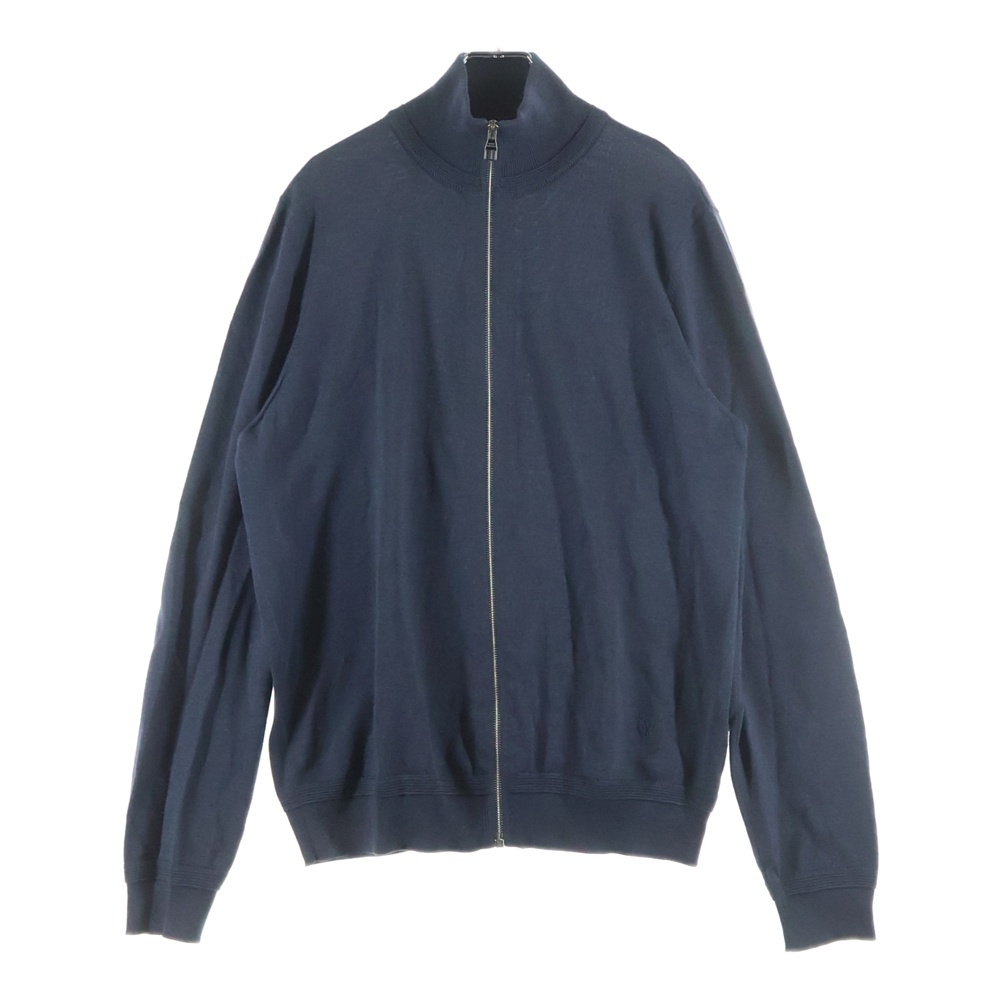 17SS LVロゴ刺繍 ジップアップ ドライバーズニット グレー RM171Q F87 HAN53W Bランク