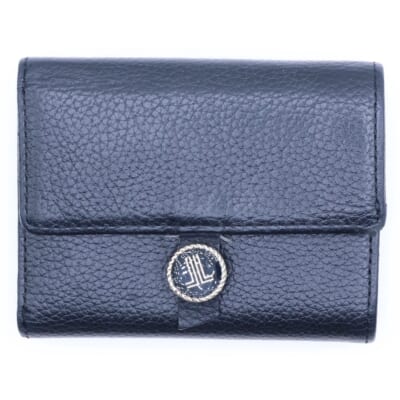 レザーコンパクトウォレット ロゴプレート コインケース ブラック Bランク