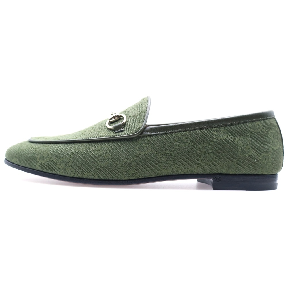ホースビット GGキャンバス ローファー シューズ グリーン 431467 Sランク