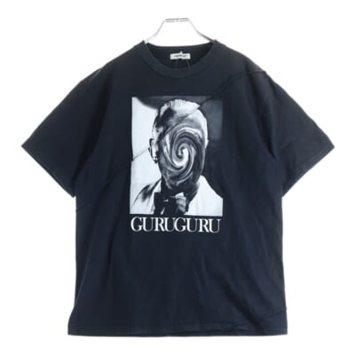 24AW GURUGURU スパイラル切替 TEE 半袖Tシャツ カットソー ブラック UP2D4809-1 Bランク