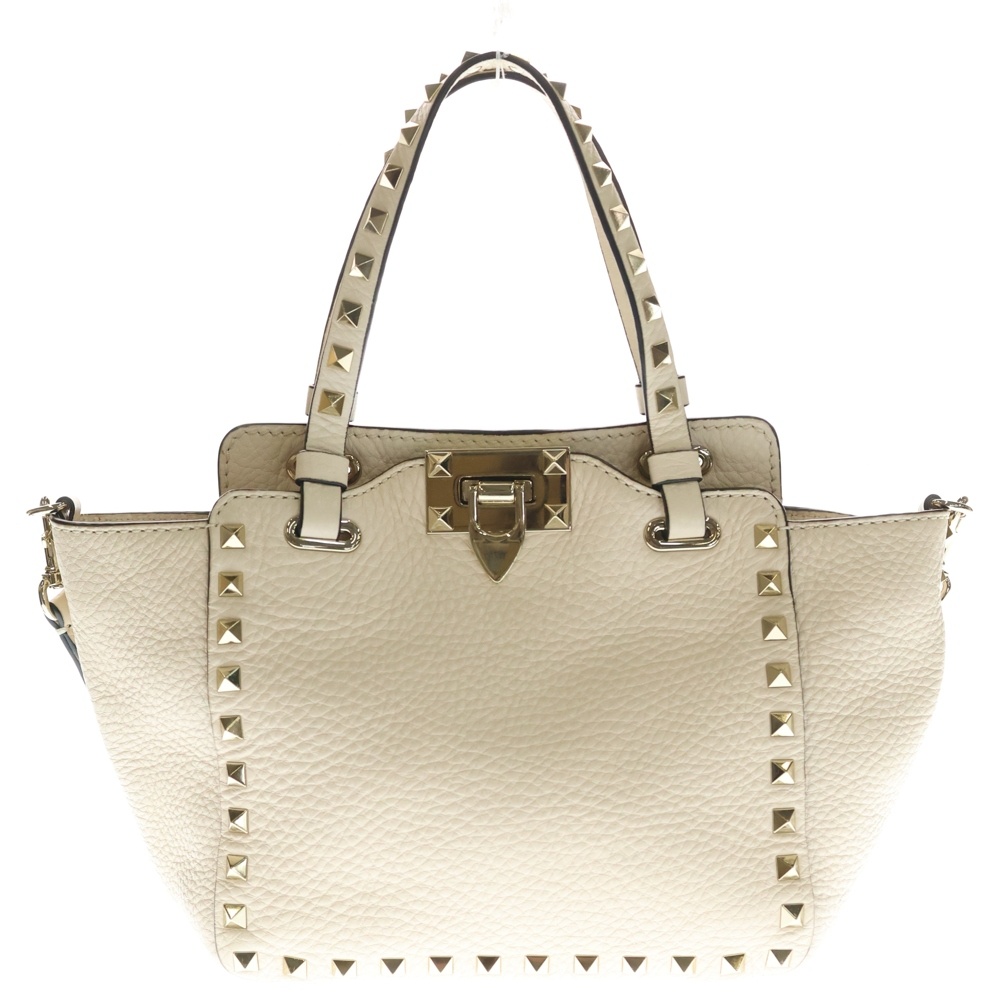 Rockstud Tote Bag ロックスタッズ ミニ トートバッグ アイボリー Aランク