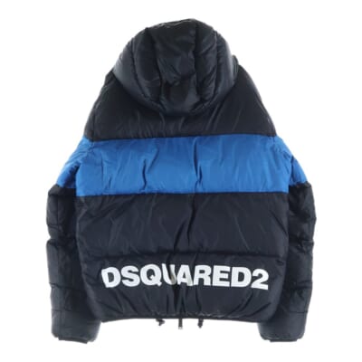 19AW Nylon Hooded Puffer Jacket ナイロン フーデッド パフィージャケット ブラック/ブルー S74AM0960 Bランク