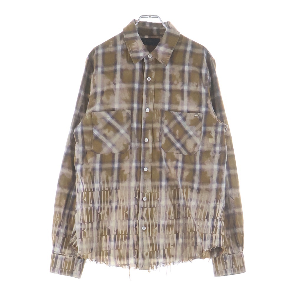 Bleach Logo Flannel Shirt ブリーチロゴ フランネルシャツ ブラウン PF23MSL011 Bランク
