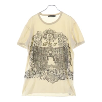 23SS 宗教画 ケーブル刺繍 半袖Tシャツ カットソー ホワイト G8U43Z Bランク