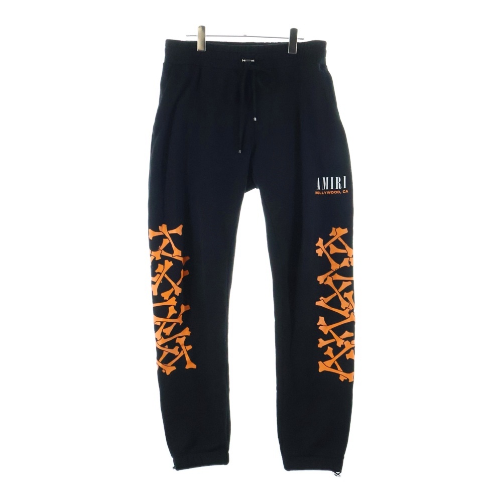 BONES SWEAT PANTS ボーン スウェットパンツ ブラック/オレンジ Bランク