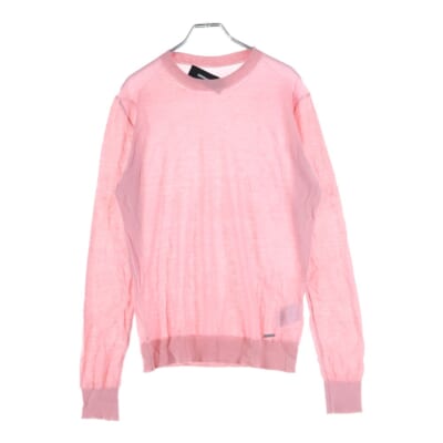 クルーネック ウールニットセーター ピンク S71HA0794 S15991 Bランク
