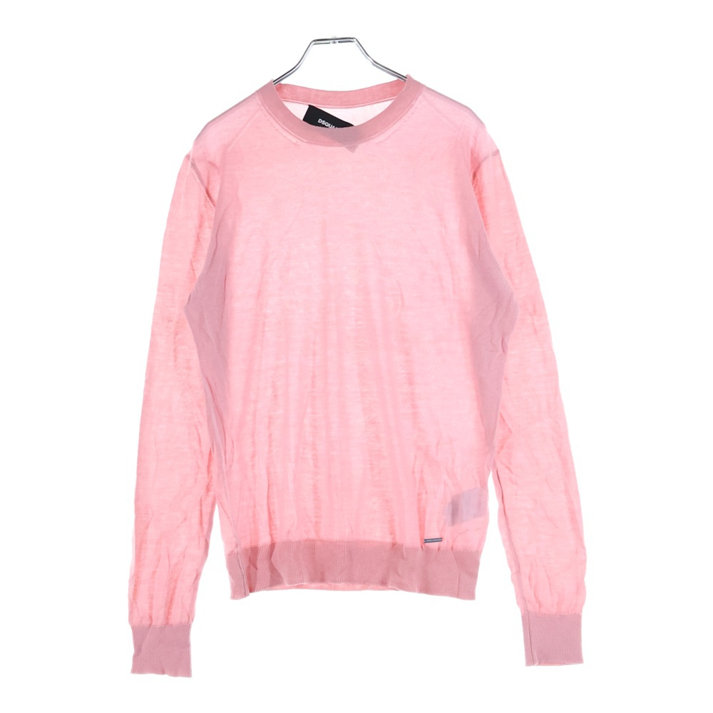 クルーネック ウールニットセーター ピンク S71HA0794 S15991 Bランク