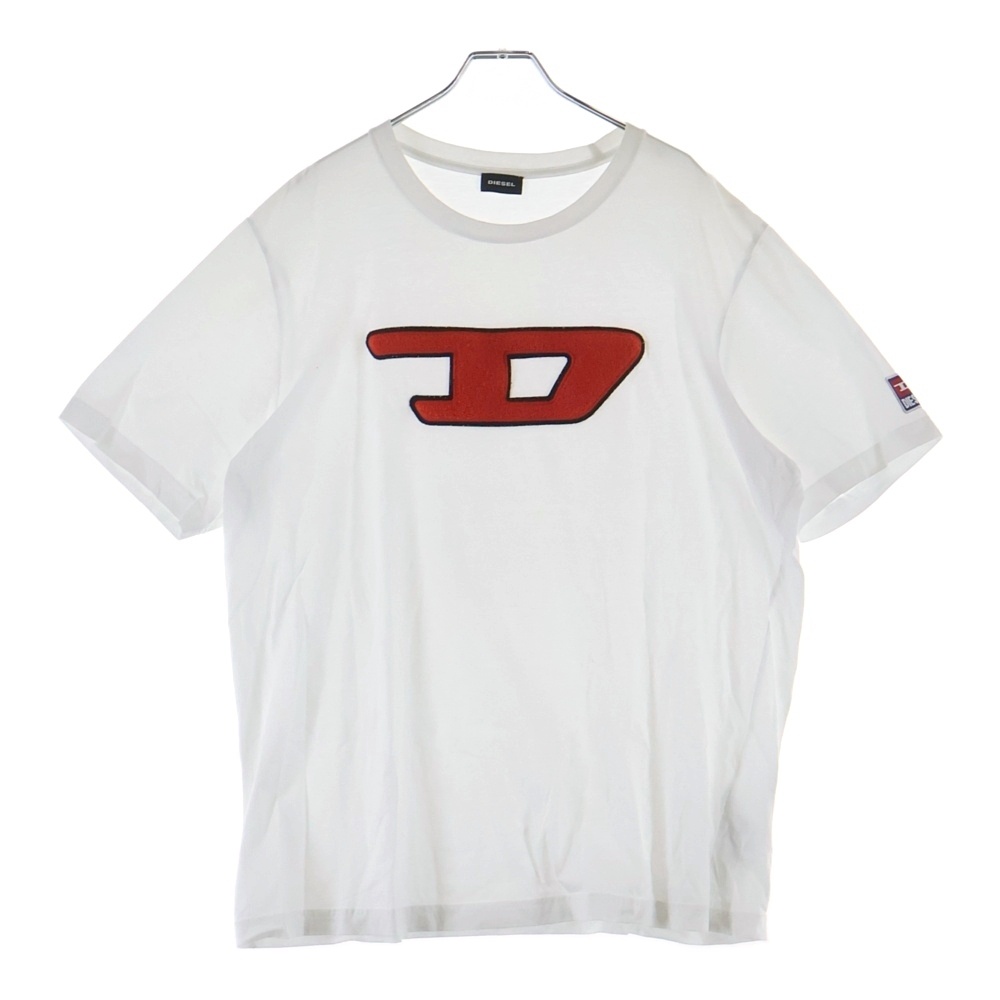 パイル地 Dロゴ クルーネック 半袖Tシャツ カットソー ホワイト 00SY7A-T Bランク