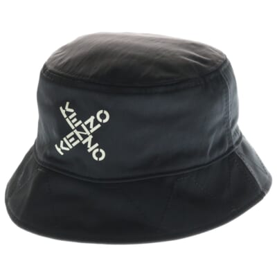 リバーシブル クロスロゴ バケットハット 帽子 ブラック/ベージュ Aランク