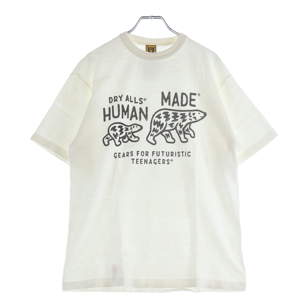 Bear Graphic Print Tee べア グラフィック プリント クルーネック 半袖Tシャツ カットソー ホワイト HM18TE011 Sランク