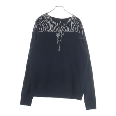 両面プリント クルーネック長袖スウェットトレーナー ブラック CMBA009F17506034 Bランク