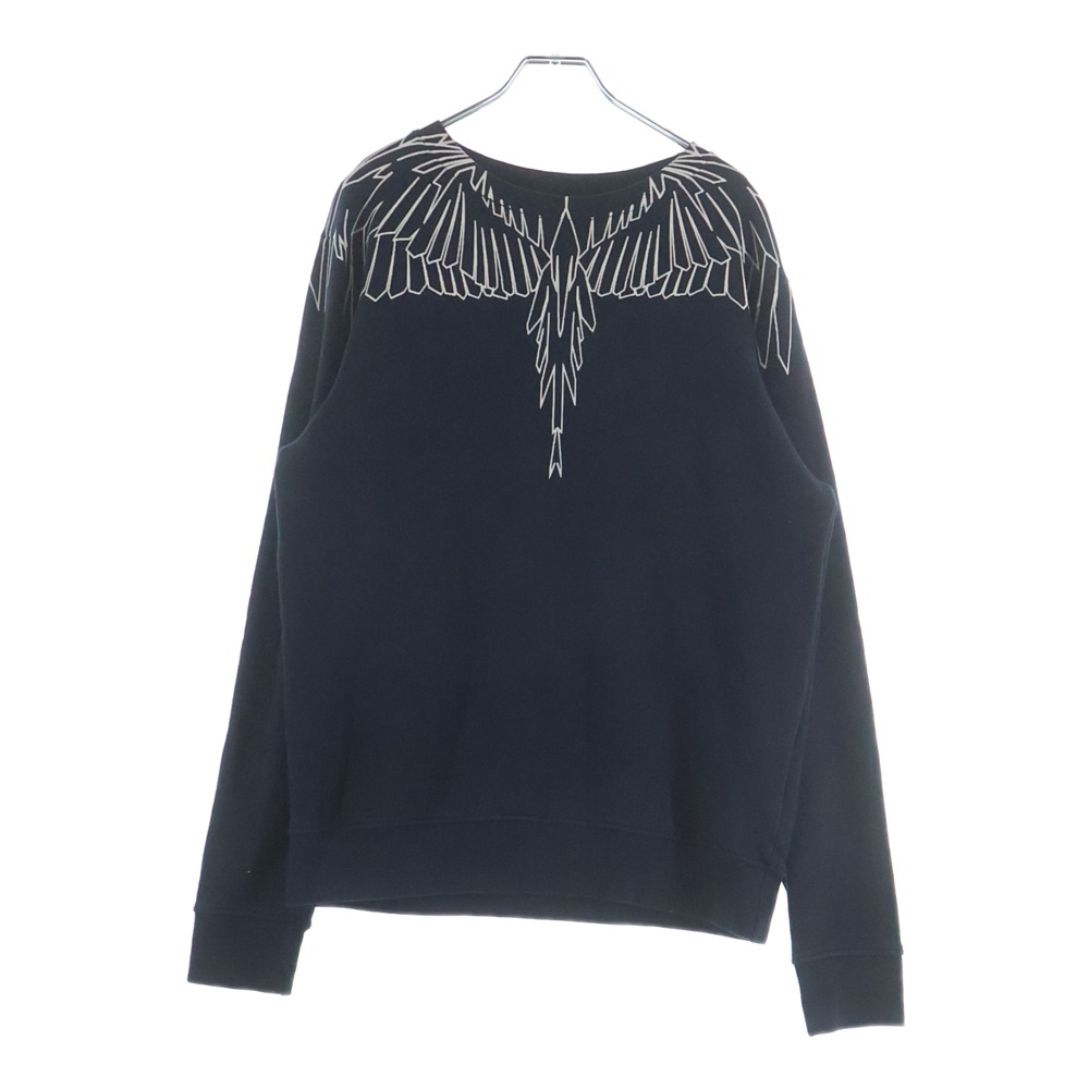 両面プリント クルーネック長袖スウェットトレーナー ブラック CMBA009F17506034 Bランク