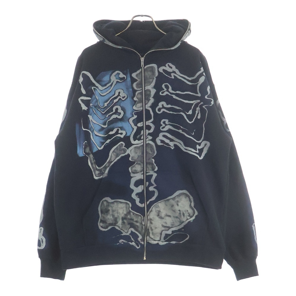 ×Fragment Design Skeleton Graffiti Full Zip Hoodie フラグメントデザイン スケルトングラフィティ フルジップアップパーカー ブラック Bランク