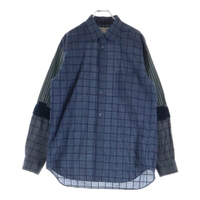 解体再構築 袖切り替え 長袖シャツ ネイビー W24035 Bランク