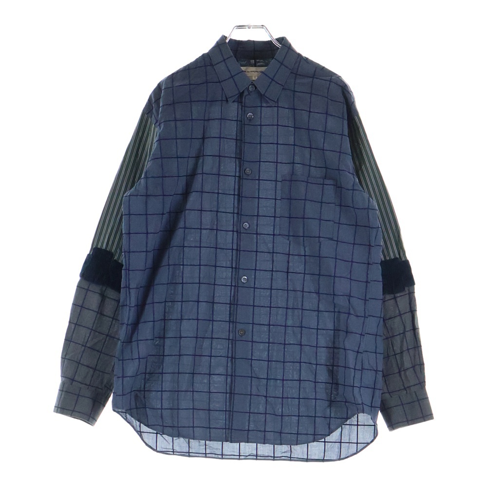 解体再構築 袖切り替え 長袖シャツ ネイビー W24035 Bランク