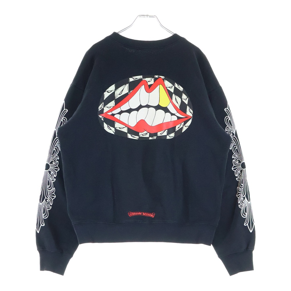 ×MATTYBOY 99 Eyes Chomper Sweatshirt マッティボーイ 99アイズチョンパー バックプリント クルーネック長袖スウェットトレーナー ブラック Bランク
