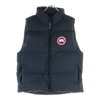 ロゴワッペン ジップアップ ナイロンダウンベスト ブラック 2804M Bランク