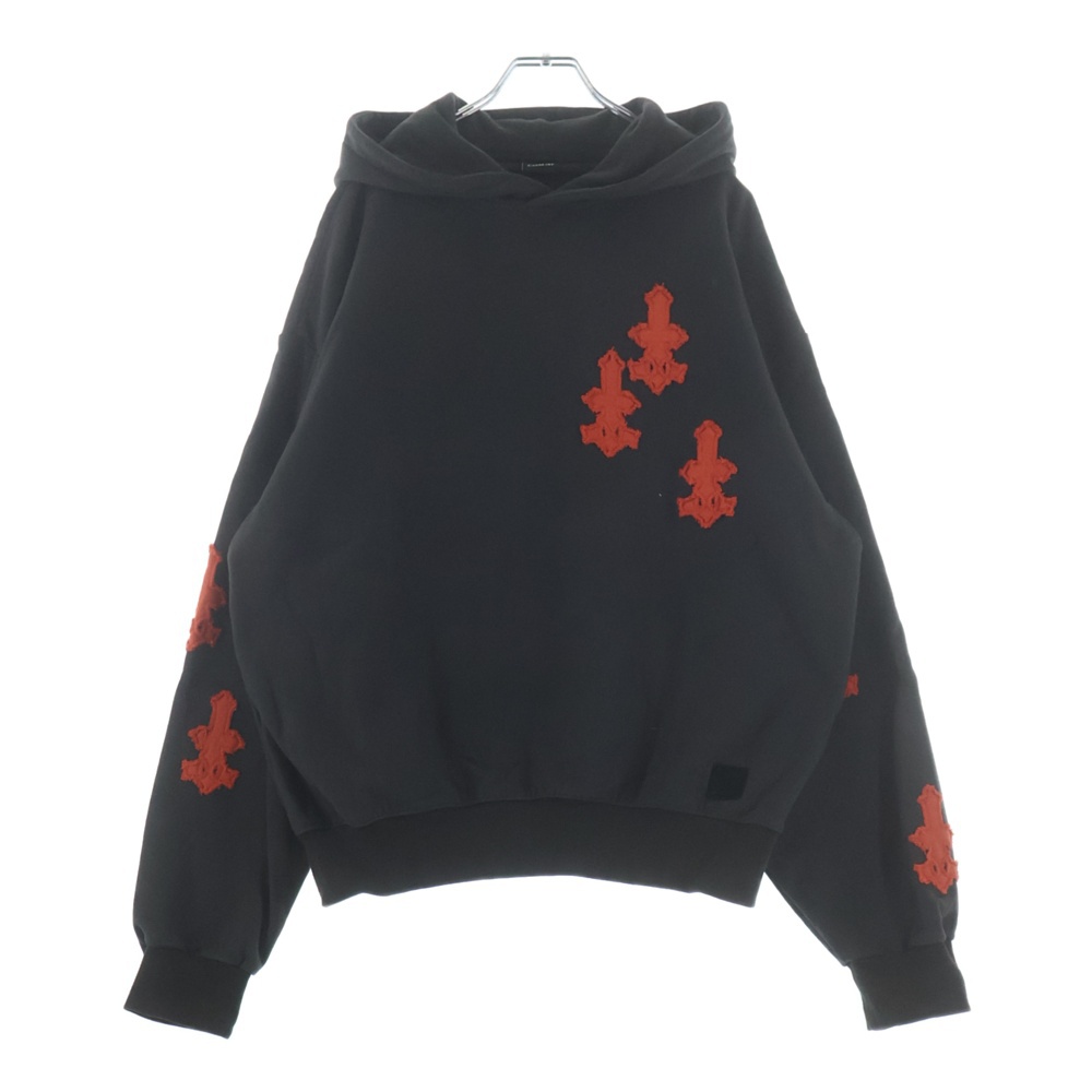 アップリケ プルオーバーパーカー グレー/レッド 2601020301 Bランク