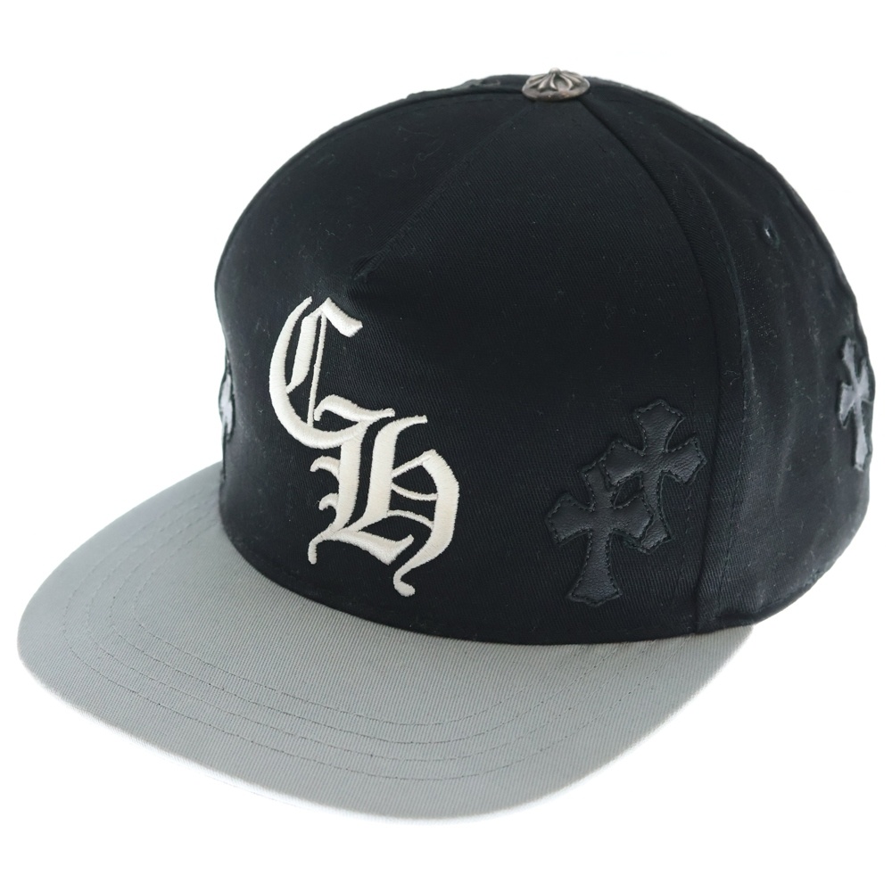 Trucker Cap クロスパッチ CH刺繍ロゴ トラッカーキャップ 帽子 ブラック グレー Bランク