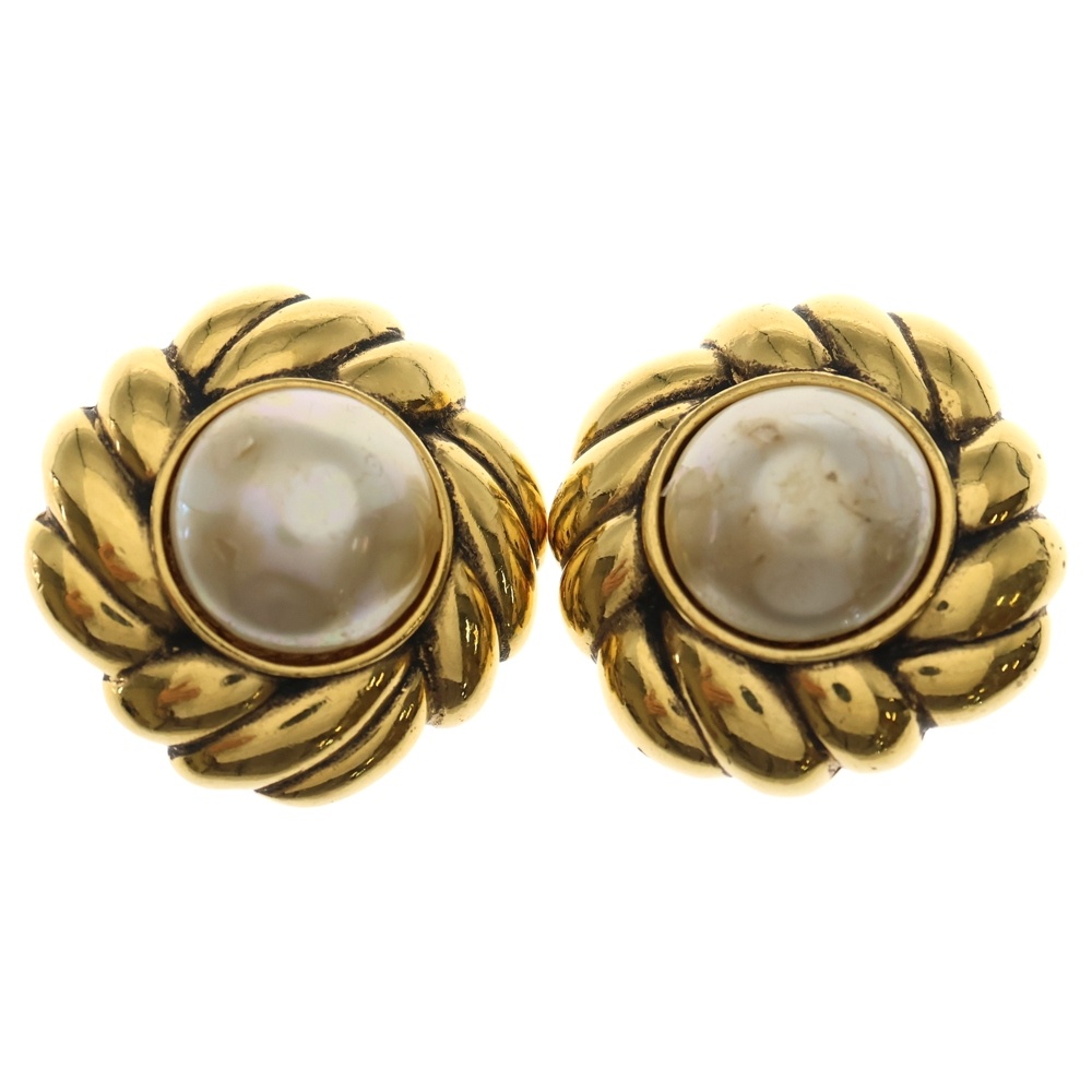 パール イヤリング ゴールド GP ヴィンテージ Bランク