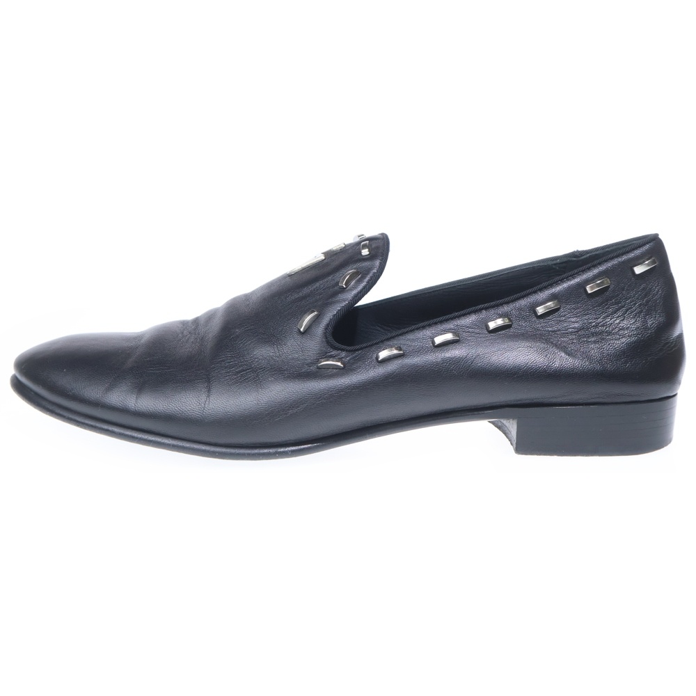 スタッズ レザー ローカットシューズ ローファー ブラック Bランク