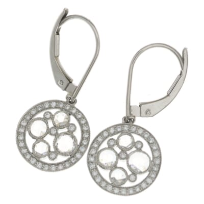 コブルストーン ダイヤ ピアス シルバー Pt950 Bランク