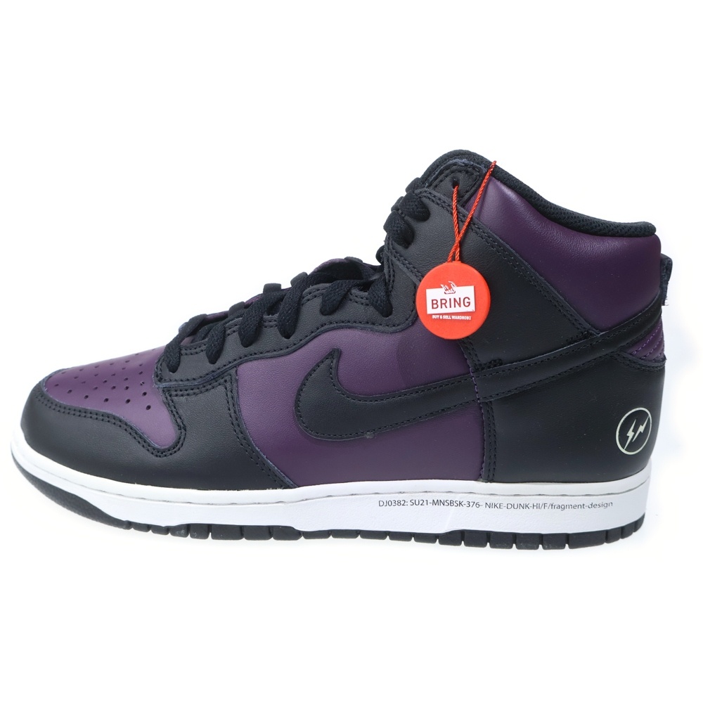 ×FRAGMENT DUNK HIGH CITY PACK BEIJING DJ0382-600 フラグメント ダンクハイ シティパック 北京 ハイカットスニーカー ブラック/パープル US12/30cm Sランク