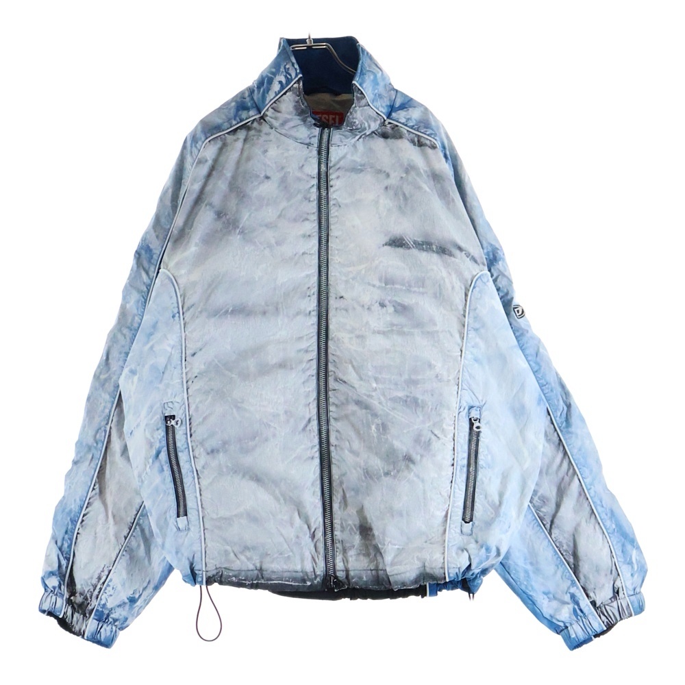 24AW J-CREED TRACK JACKET ダーティエフェクトナイロン ジップアップジャケット グレーA14130 Aランク