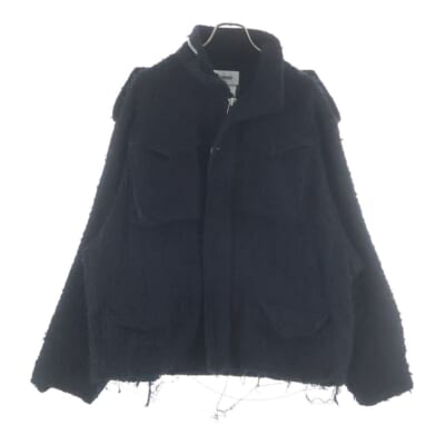 24SS UNFINISHED MILITARY TWEED JACKET 24SS05BL180 アンフィニッシュ ミリタリー ツイードジャケット ブラック Aランク