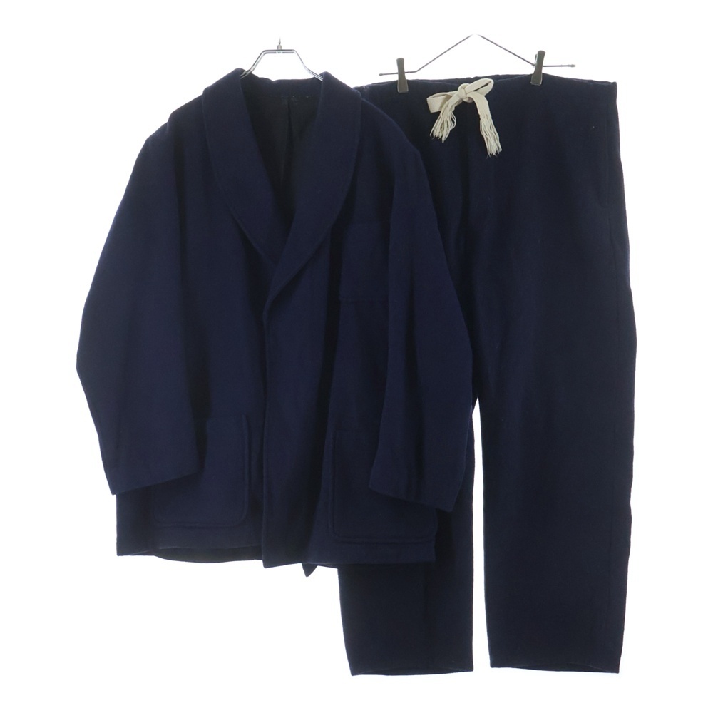 40S FRENCH ARMY EURO MILITARY WOOL SET UP フランス軍 ユーロ ミリタリー ウール SSAホスピタル セットアップ ネイビー Bランク