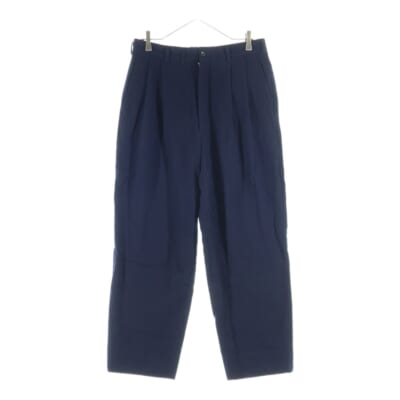 AD1990 WOOL 2-TUCK WIDE TROUSERS SLACKS PANTS 田中オム ウール 2タック ワイド スラックス パンツ ネイビー HP-0827L Bランク