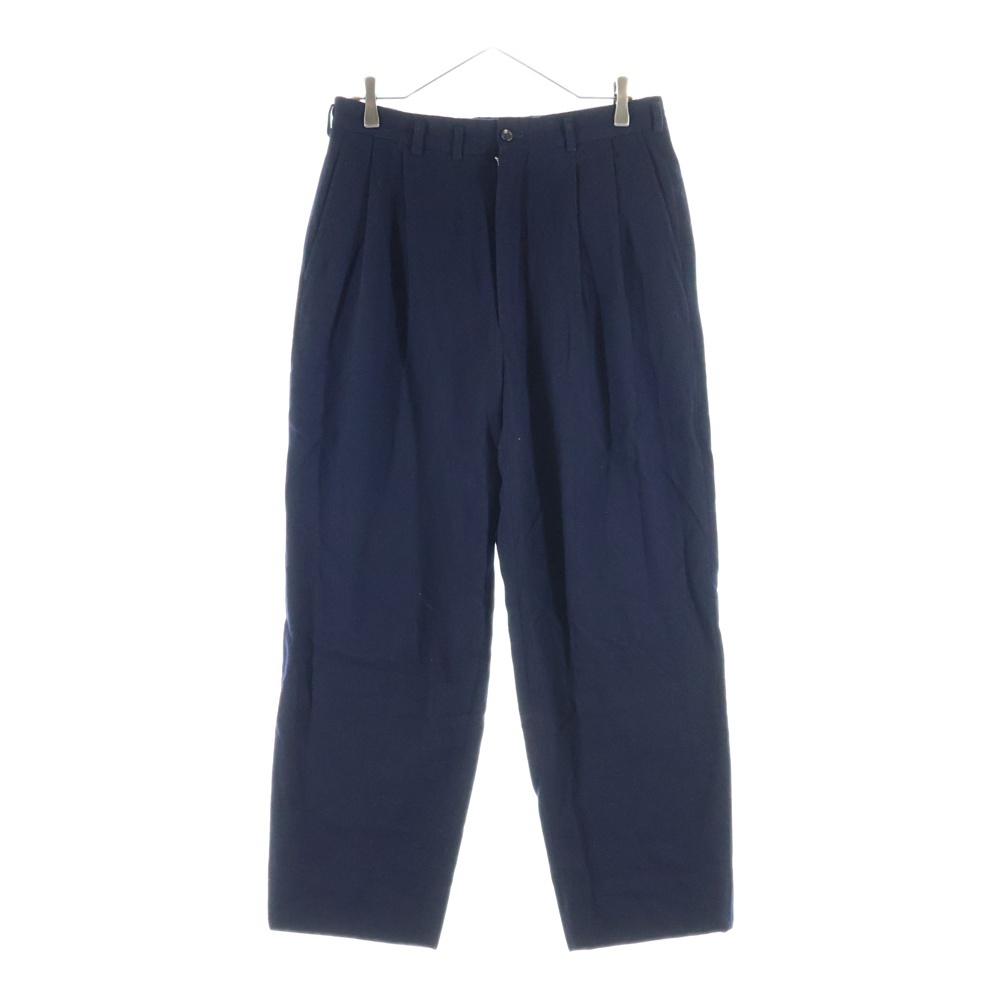 AD1990 WOOL 2-TUCK WIDE TROUSERS SLACKS PANTS 田中オム ウール 2タック ワイド スラックス パンツ ネイビー HP-0827L Bランク