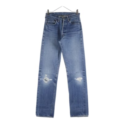 60-70S BIG E 後期 足長R 並行ステッチ ボタン裏2 デニムパンツ インディゴ Bランク